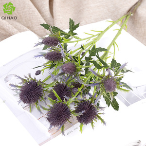 QIHAO Guirlande artificielle de plantes marines violettes et grises, haute simulation, en plastique souple, pour décoration intérieure et arrangements floraux de mariage - Product Image 1
