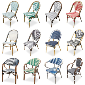 Garden <strong>Furniture</strong> Outdoor White Rattan <strong>Bamboo</strong> Dining Chair Outdoor Table and Chair Cafe Set - Product Image 2