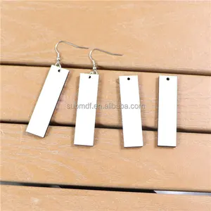 MDFSUB – boucles d'oreilles rectangulaires en bois MDF avec impression Double face