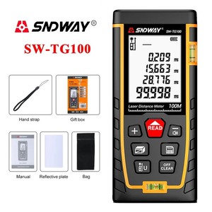 Medidor Láser SNDWAY 50M 70M 100M 120M, Cinta Métrica Digital con Medición de Área y Volumen, Autocalibración - Product Image 4