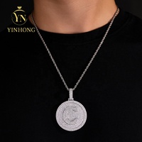 Pendentif Lettre Moissanite en Argent 925 VVS, Personnalisable pour Femme et Homme, Réagit au Testeur de Diamant