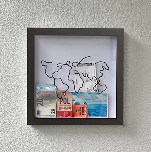 Cadre de vitrine de boîte d'ombre de <span class=keywords><strong>voyage</strong></span> avec fente sur le dessus pour les billets, souvenirs de <span class=keywords><strong>voyage</strong></span> - Product Image 6