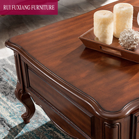 Table basse vintage en bois massif de style américain, table d'appoint de salon, table de rangement pour canapé, mobilier de villa haut de gamme