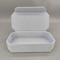 Boîte à bijoux personnalisée de luxe bleue 2026 pour collier et bague, emballage cadeau sur mesure