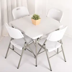 Moderno Portabilidade Granito Branco Impermeável Impacto e Mancha Resistente Piso Protetor Top Fácil de Dobre Patio Picnic Table