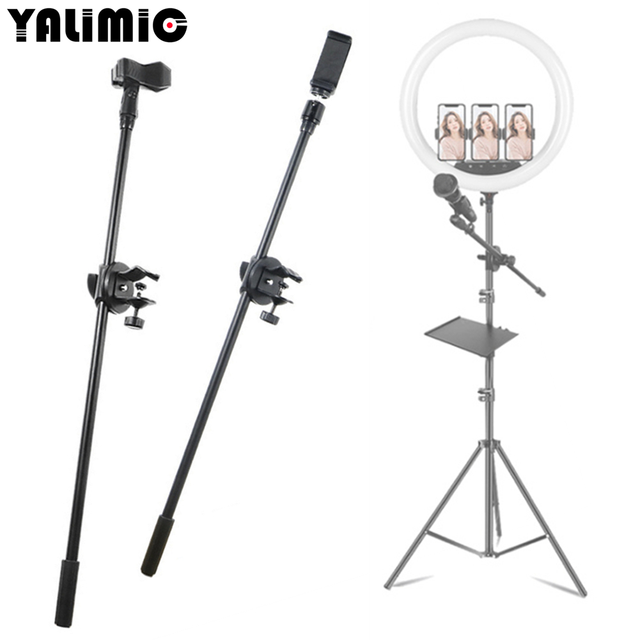 Professional Adjustable Metal Microphone Arm Stand with Mobile Holder 360 Degree Rotating Wireless Communication