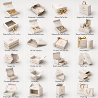 Boîte cadeau magnétique rigide en marbre ivoire personnalisée en gros avec ruban pour collections de soins de la peau et ensembles de bijoux