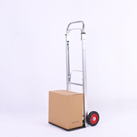 Chariot à main pliable en aluminium de 80 kg avec roues solides de 6 pouces pour le bureau, l'entrepôt et l'usage domestique - Chariot portable OEM