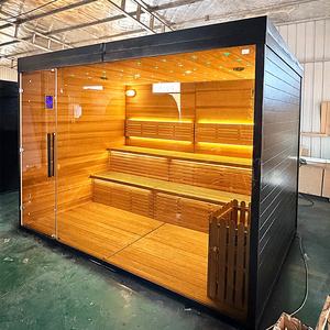 <span class=keywords><strong>Sauna</strong></span> Tradizionale di Lusso da Esterno per 4 Persone <span class=keywords><strong>e</strong></span> Stanza del Vapore a <span class=keywords><strong>Infrarossi</strong></span> - Product Image 1