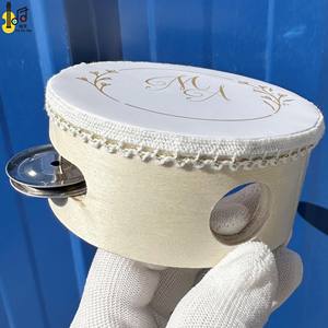 Instrument de musique de fête d'église de mariage de 4 pouces 10 cm en bois de poche personnalisé tambour à main de mariage prix mini tambourin ensemble - Product Image 6