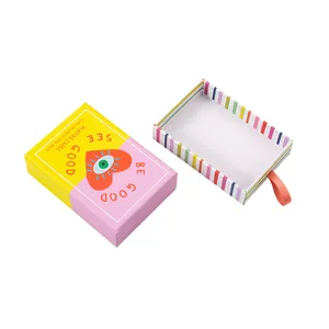 カスタムかわいい印刷紙包装ピンクスライディング長方形ボックスパッキングギフト引き出し付き