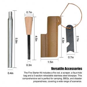 Encendedor de Fuego de Acero Inoxidable Impermeable de Bajo <span class=keywords><strong>Precio</strong></span> Directo de Fábrica Baiyuheng, Material para Encender Fuego con Cuerda - Product Image 4