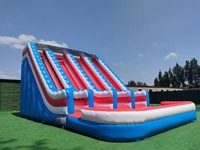 Énorme trois voies 3 pistes arc-en-ciel couleur trois voies Triple toboggan gonflable toboggan gonflable commercial pour adultes