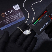 Collier pendentif en moissanite taille marquise horizontale 3 carats, serti à six griffes, en argent sterling S925, bijou unique et remarquable