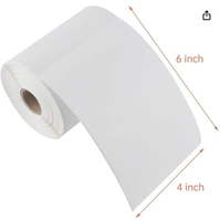 Étiquette autocollante rectangulaire 4x6 pouces en papier, imprimable par transfert thermique, inscriptible, pour l'expédition et l'emballage