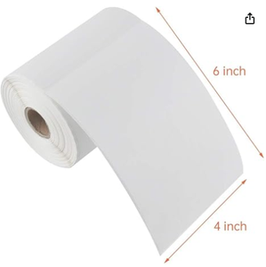 Self Adhesive Label 4x6 Inch Rectangular <b>Paper</b> Thermal Transfer Printable Writable for Shipping Packaging Labels - Product Image 1