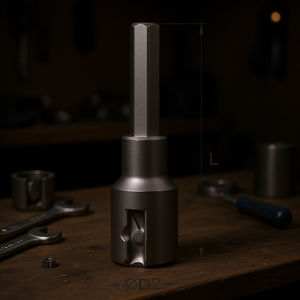 Enchufe Fervi con Inserto Hexagonal Largo de 12 mm de Longitud y 2 mm de Diámetro - Product Image 3