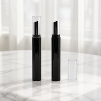 Tube de rouge à lèvres vide Yuecai, capuchon transparent, applicateur biseauté argent chromé, conteneur pour baume à lèvres ou déodorant, logo personnalisé