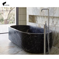 Baignoire Tostone en Travertin Sur Mesure Autoportante Moderne pour Adultes, en Marbre, pour Hôtel ou Salle de Bain de Villa