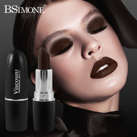 Rouge à lèvres mat Gothique Nourrissant Anti-transfert Imperméable Longue tenue Noir Café Halloween 2 Teintes OEM ODM Marque Privée