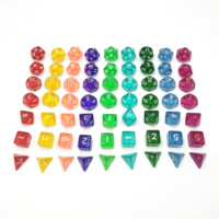 Ensemble de dés polyédriques transparents violets pour jeux de société