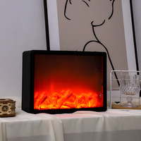 Boîte à lumière LED électrique à effet flamme, veilleuse décorative d'ambiance festive, cheminée décorative, ornements créatifs nordiques