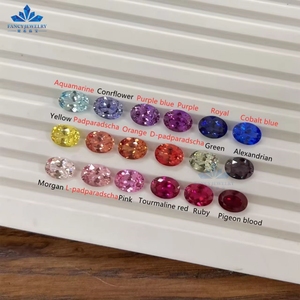 Il laboratorio ovale ha creato una pietra preziosa sfusa rosa/giallo/viola/blu scuro idrotermale di zaffiro sintetico rubino - Product Image 1