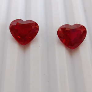 Rubí Cultivado en Laboratorio, Forma de Corazón, Gema Suelta, Rojo Intenso, Calidad Premium, Piedra Sintética para Joyería, Hecho a Mano - Product Image 4
