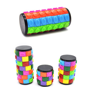 Kids Educational Mini 3D 7-Level Rotate & Slide Cylinder IQ Stress Relief Puzzle Fidget Game Cube PP Plastic - Product Image 3