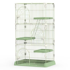 <span class=keywords><strong>Cage</strong></span> pour chien chat d'intérieur à deux trois étages avec fermeture à bouton grande taille facile à installer respirant chat maison espace libre boîte d'emballage - Product Image 5