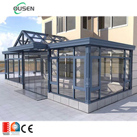 Villa préfabriquée moderne extensible, autoportante, isolée, avec toit en verre plat, pour véranda, terrasse, patio, ou comme véranda solaire, pour la vente en gros