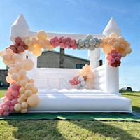 Château Gonflable Blanc Commercial avec Piscine à Balles, Toboggan Aquatique et Piscine – Idéal pour Mariages et Locations