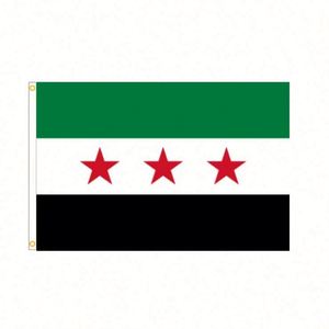 Wholesale Durable Digital Printed Custom Size Free Syria Revolution National <b>Flag</b> with Aluminum Flagpole Polyester Outdoor - Product Image 1