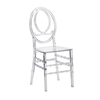 Chaise de salle à manger d'hôtel extérieure empilable en acrylique au design moderne, imperméable, pour usage commercial