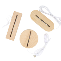 Lámpara acrílica de luz cálida LED de levitación personalizada, Base de madera ovalada de madera de haya con Control remoto, regalo de dormitorio de estilo moderno