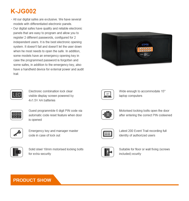 Home Digital Safe Modern Style Safe Box Hotel Safe for Laptops