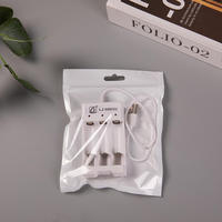 Sac d'emballage personnalisé imprimé pour housse de téléphone GIVRÉ CLAIR Sac à fermeture éclair en plastique noir et blanc