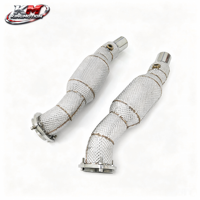 KM SS304 Downpipe Sport à Haut Débit pour Ferrari F430 4.3L V8 360 Modena Spider 3.6L V8 200 Cell avec Bouclier Thermique