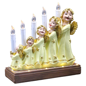 Decorazione Natalizia Creativa per Chiesa Joyland, Candela Elettronica LED in Resina con <span class=keywords><strong>Angioletti</strong></span> per Uso Interno - Product Image 6