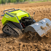 Mini-motoculteur professionnel télécommandé à chenilles diesel 4 temps haute performance 15 CV pour l'agriculture tout-terrain