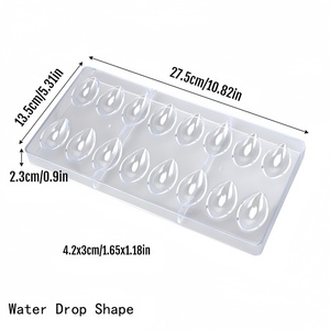 PS Umweltfreundliche Plastik-Schokoladenform 3D Quadratische Einweg-Süßigkeitenform für Kuchenwerkzeuge Zahlenförmige Süßigkeitenherstellung - Product Image 6