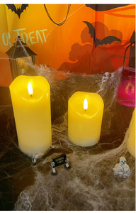 <span class=keywords><strong>Bougie</strong></span> LED en paraffine à lumière jaune chaude, avec mèche réaliste 3D et pointe ondulée, idéale pour mariages et Halloween, vente en gros - Product Image 6