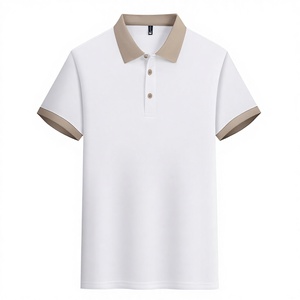 Vente en gros usine – Nouveau design unisexe en tricot uni Spandex/Polyester brodé anti-boulochage à manches courtes boutonné pour le bureau - Product Image 3