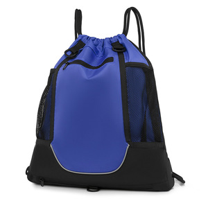 Nuevo paquete al aire libre Durable Gym Black Baloncesto Mochila con cordón Bolsa con bolsillo frontal de malla - Product Image 4