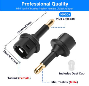 <span class=keywords><strong>Toslink</strong></span> femelle à 3.5mm <span class=keywords><strong>Jack</strong></span> <span class=keywords><strong>Mini</strong></span> mâle S/PDIF fibre <span class=keywords><strong>optique</strong></span> convertisseur de connecteur numérique Compatible pour la barre de son, Home cinéma - Product Image 3