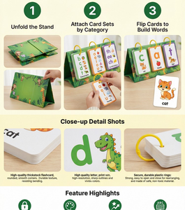 Tarjetas de <span class=keywords><strong>Palabras</strong></span> Visuales <span class=keywords><strong>para</strong></span> Jardín de Infancia, Tarjetas de Fonética <span class=keywords><strong>para</strong></span> Niños, Tabla de Bolsillo con Juegos de <span class=keywords><strong>Palabras</strong></span> CVC, Juegos de Fonética <span class=keywords><strong>para</strong></span> el Aprendizaje <span class=keywords><strong>en</strong></span> el Aula - Product Image 4