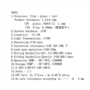 76% 투명도 1.5mm 유리/필름 구조의 내구성 있는 4 선 아날로그 저항 터치 스크린 패널 - Product Image 4