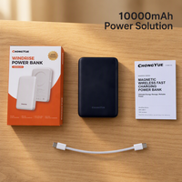 Banque d'alimentation magnétique ChongYue 10000mAh, charge rapide PD 30W, charge sans fil 15W, coque en aluminium, OEM/ODM disponible