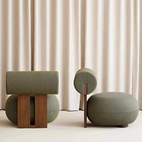 Chaise de canapé simple moderne avec cadre en bois massif tissu pour hôtel salon ou meubles de maison meubles de chambre à coucher simples et décontractés