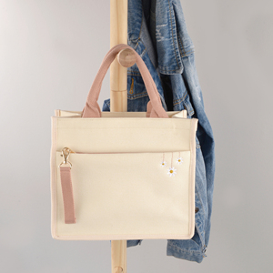 Borsa Tote in Tela Ricamata Personalizzata Resistente all'Acqua per Donne, con Chiusura a Cerniera, per Tutte le Stagioni, Regalo per Amiche e Spose - Product Image 1
